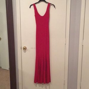 Red,slinky, Boohoo maxi dress with fishtail bottom